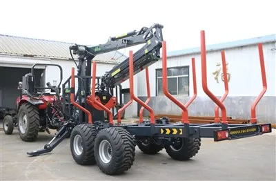 크레인이 포함된 7.8M 14톤 통나무 트레일러